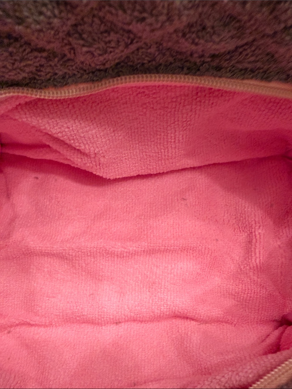 New MoonNude Handmade Green Quilted Terry Dopp Kit with Pink Lining - Picture 4 of 6